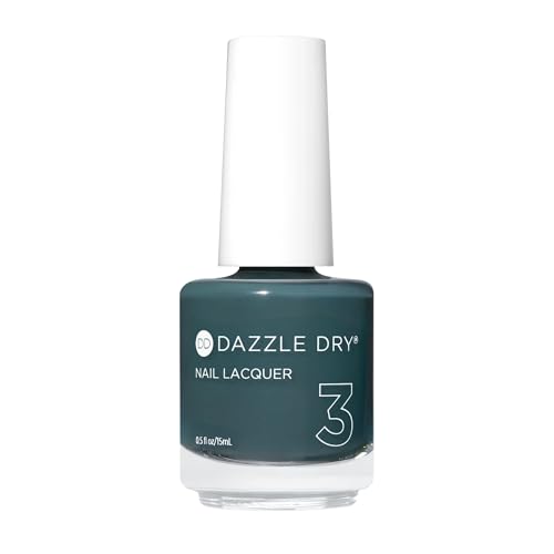 Dazzle Dry Nail Lacquer (Step 3) - Northern Lights - A full coverage, grey-toned turquoise. Full coverage cream. (0.5 fl oz)