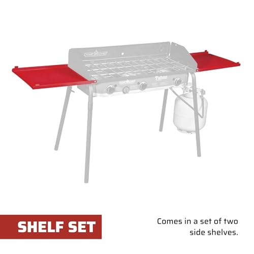 Camp Chef Folding Side Shelf Set for 2 Burners - Includes 2 Shelves, Model Compatibility, Shelf Set