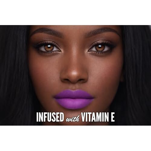 Mynena Pearl Purple Matte Lipstick - High-Pigment Buildable Color with Vitamin E | Creamy, Longwear Soft Finish | Hydrating Formula for Sensitive Skin| Anastacia | Vitamin E, Long Lasting