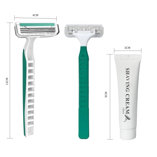 Bulk 50 Pack Disposable Razors with Shaving Cream - Travel & Hotel Kit
