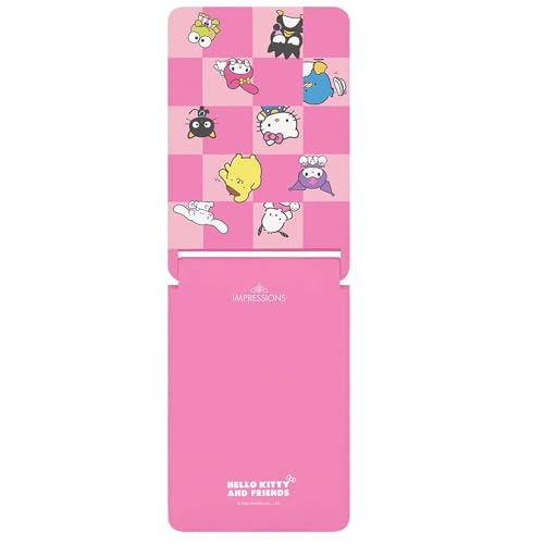 Impressions Vanity Hello Kitty and Friends Core Touchup 2.0 LED Compact Mirror for Purse, Trifold Lighted Travel Makeup Mirror with 2X Magnification, Adjustable Brightness, and Touch Control (Pink)