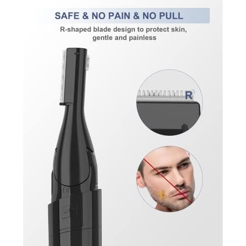 Electric Eyebrow Trimmer, Painless Portable Eyebrow Shaper Trimmer Kit for Women Men, Eyebrow Hair Trimmer with Battery for Face Lips Armpit Leg Body