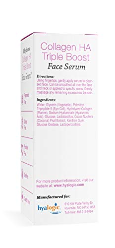 Hydrating Collagen Serum with Hyaluronic Acid & Peptides - Anti-Aging Face Treatment - Paraben & Fragrance Free - 0.47 Fl Oz