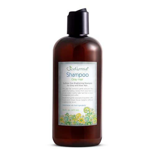 Just Nutritive Gray Hair Shampoo 16 Fl Oz – Neutralizes Brass & Brightens