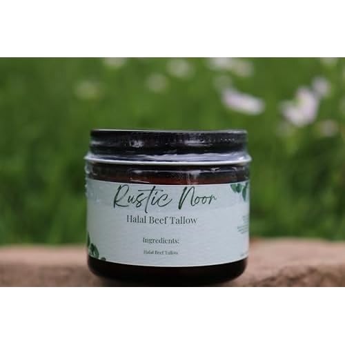 Rustic Noor - 100% Halal Beef Tallow Cream for Skin, Face, & Body. Whipped Moisturizer - 2oz Jar (Handmade in Upstate NY) (2 oz, Unscented)