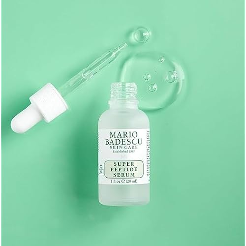 Mario Badescu Super Peptide Serum for Face, Reduces the Look of Fine Lines & Wrinkles, Skincare with Sodium Hyaluronate & Peptides, Hydrating, Anti Aging Facial Serum for All Skin Types, 1 Fl Oz