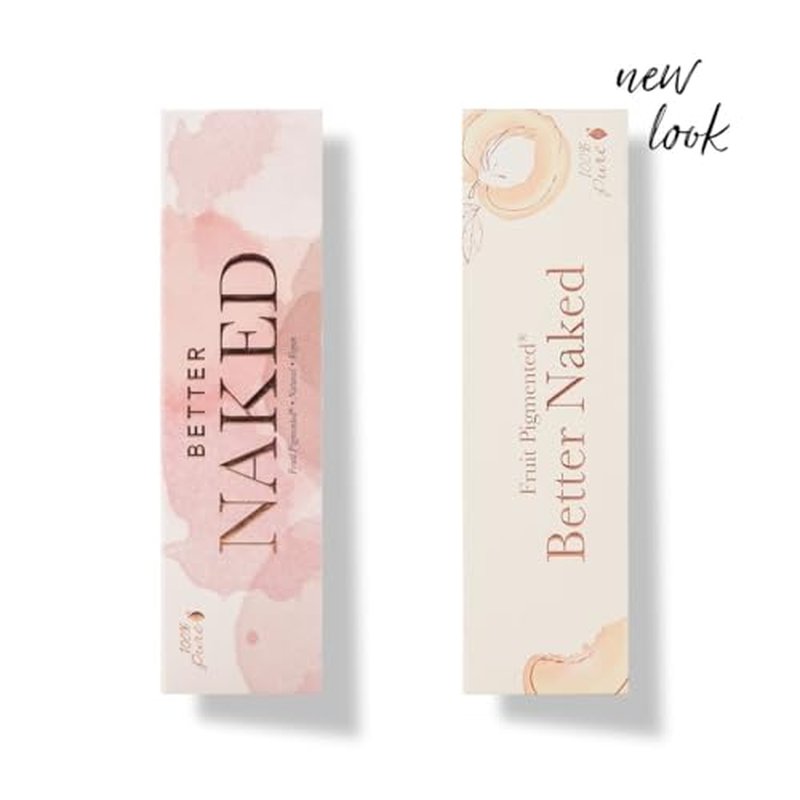 100% PURE Better Naked Makeup Palette All in One Compact 3 Eyeshadow, Blush, Face Highlighter, Fruit Pigmented Natural Nude Neutral Look for All Skin Types - Vegan (Soft Rose, Taupe, Beige Tones)