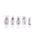 LOVFUL Reusable Press On Nails | Candy Diamonds White French Tip | Salon Quality Sustainable Style Handmade with Full Covered Crystals | Square Regular 1.0 in | H36-M