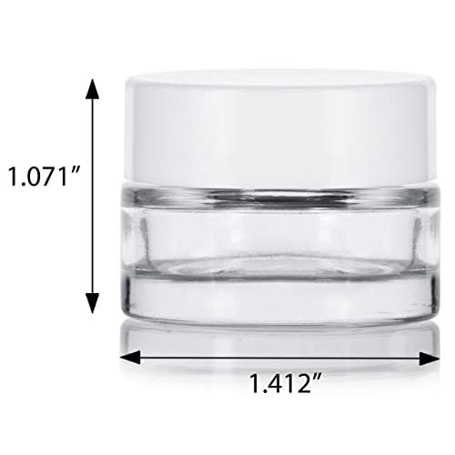 Clear Glass 0.25 oz Thick Wall Balm Jars with White Foam Lined Smooth Lids (24 pack)
