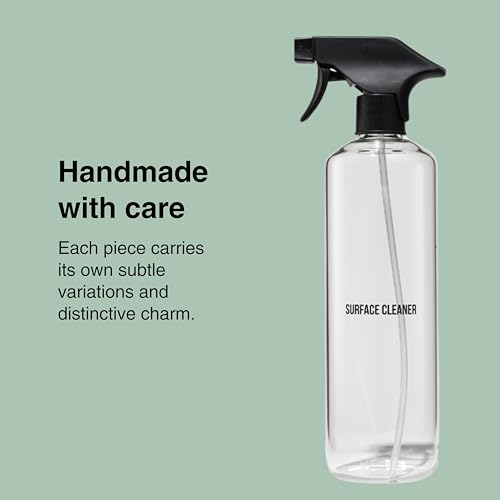 Public Goods Empty Glass Spray Bottle for Multi-Surface Cleaner | Refillable Spray Bottle for Cleaning | Made with Borosilicate Glass for Countertops, Tile, Floors, Appliances | BPA Free | 24 Oz