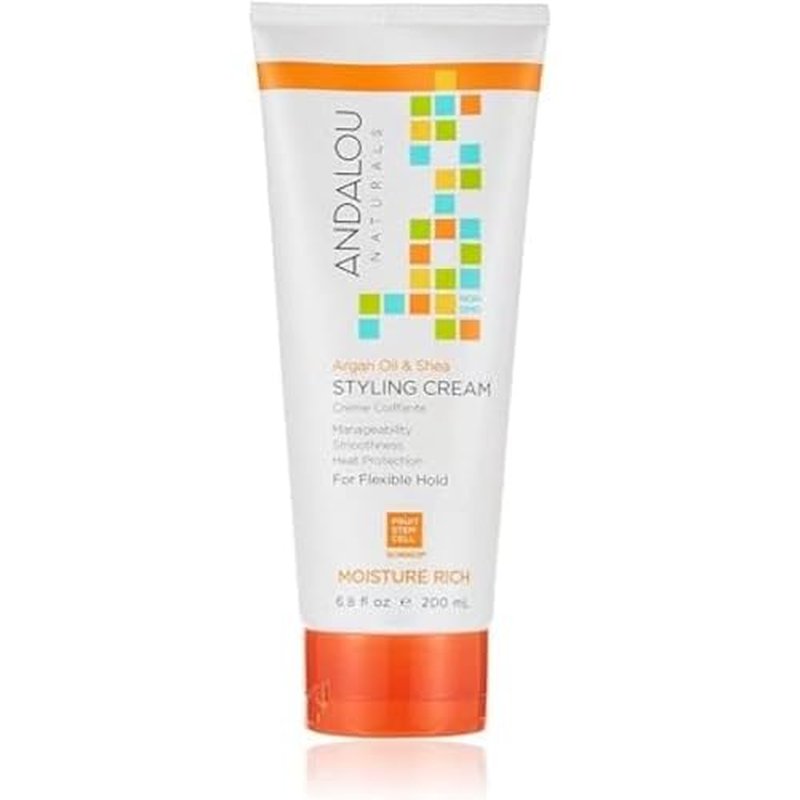 Andalou Naturals Styling Cream Ounces, Argan Oil & Shea, 6.8 Fl Oz (Pack of 2)
