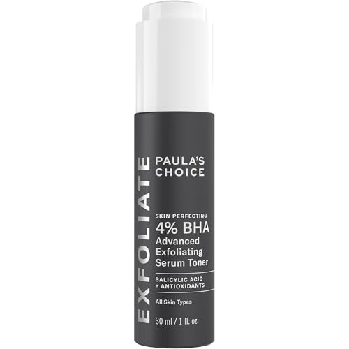 Paula's Choice 4% BHA Exfoliating Serum Toner for Clear & Smooth Skin, 1 fl oz