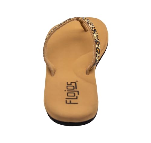 Flojos Women's Spark Sandal - Tan Leopard Variation