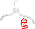 100 Pack Clear Plastic Clothes Hangers - Slim Non-Slip Wardrobe Organizer