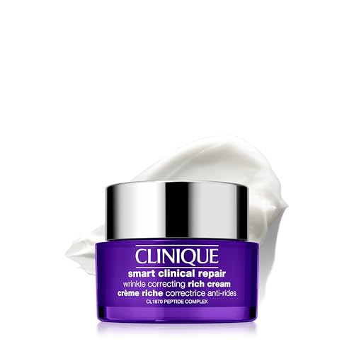 Clinique Smart Clinical Repair Wrinkle Correcting Face Cream with Peptides & Hyaluronic Acid - Hydrating Anti-Aging Moisturizer for Dry Skin, 1.7 Fl Oz
