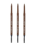 Velvet Matte Ultra Slim Brow Pencils 3 Pack Soft Brown Makeup Eyebrow Tool
