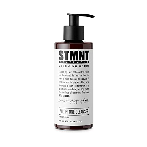 STMNT All-In-One Daily Cleanser 10.1 oz - Sulfate-Free Grooming for Hair, Face & Body with Charcoal & Menthol