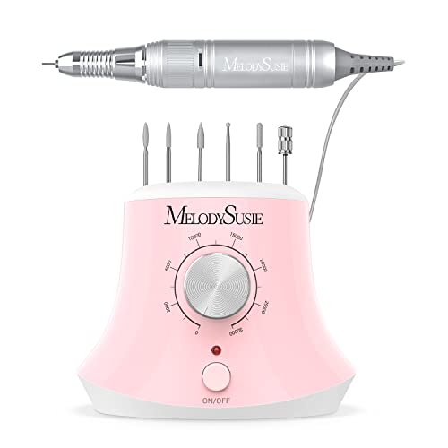 MelodySusie 30000 RPM Professional Nail Drill Scarlet with 10pcs Nail Drill Bits Set