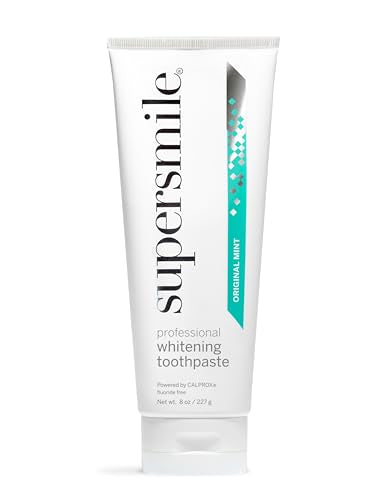 Supersmile Mint Whitening Toothpaste 8 Oz - Whitens 6 Shades, Fluoride Free, Professional-Grade