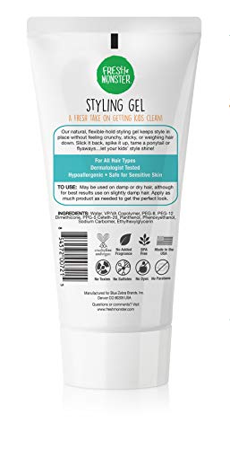 Kids Hair Styling Gel - Medium Hold, Alcohol-Free, 6oz Pack of 2 - Natural & Gentle for Toddlers & Kids