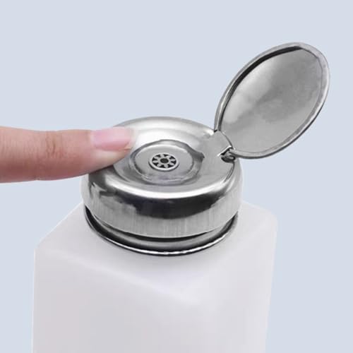 YUSHTPO Liquid Dispenser Pumping Bottle 100-250ml for Nails Polished Remover Stainless Steel Press Head Cosmetic