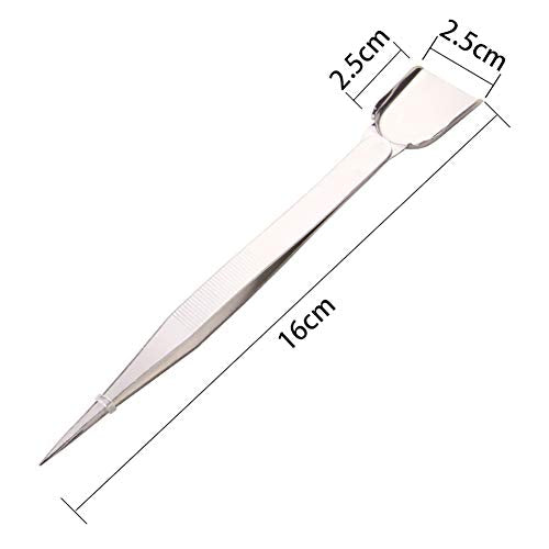 2 Pcs Stainless Steel Handy Tweezer with Scoop Diamond Tweezer for Rhinestone Gems Crystals Beads