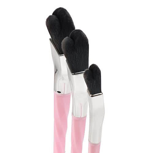 Professional Makeup Brush Set with Double Dome Blenders - 3 Pieces