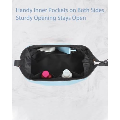 Travel Toiletry Bag, Hanging Toiletry Bag with Wet & Dry Compartments for Women and Men, Portable Makeup Bag with Smooth Zippers, Built to Last for Home, Travel, Gym, Easy to Clean