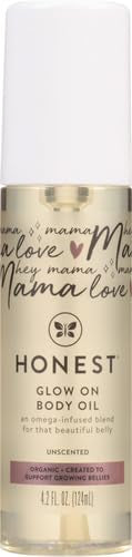 The Honest Company Mama Glow Body Oil 4.2 Fl Oz Pack of 2 - Hydrating & Soothing for Pregnant Bellies