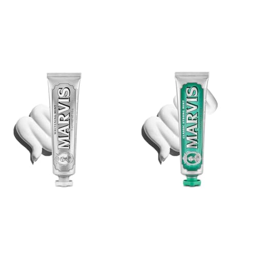 Marvis Whitening Mint & Classic Strong Mint Toothpaste Set 3.8 oz - Includes Whitening & Strengthening Varieties
