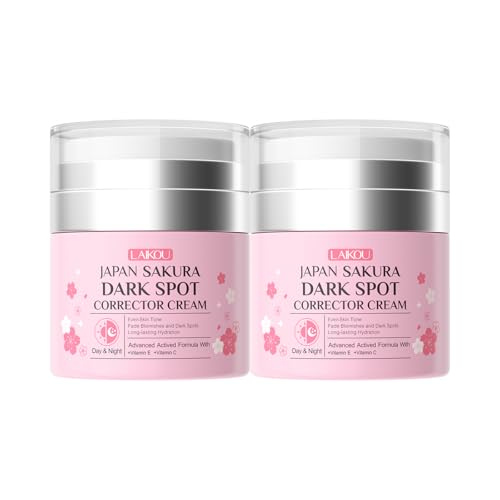 LAIKOU Japan Sakura Dark Spot Remover Face Cream 2pcs, Brightening & Even Skin Tone