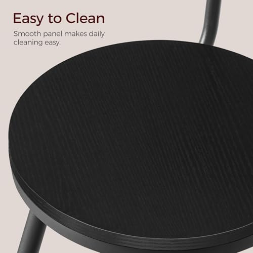Black MAHANCRIS Adjustable Counter Bar Stools Set of 2 with Backrest & Footrest