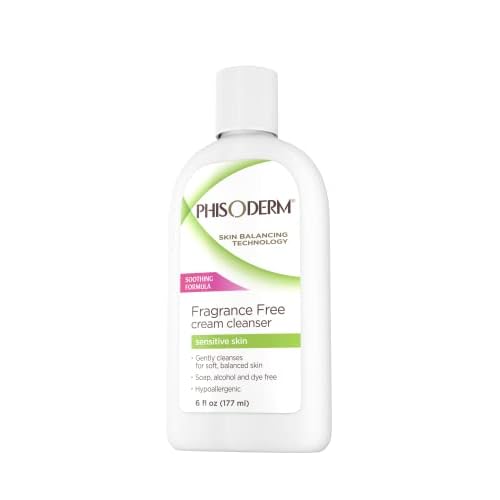 Phisoderm Fragrance Free Cream Cleanser For Sensitive Skin 6 oz (Pack of 4)