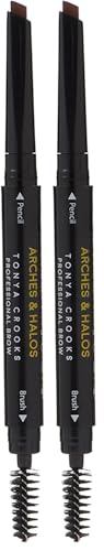 Angled Brow Shading Pencil Set - Double Sided Eyebrow Filler & Spoolie - Auburn - 0.012 oz x2
