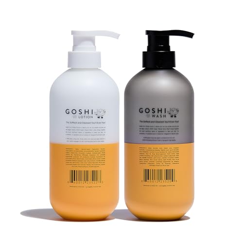GOSHI Super Vitamin Body Wash and Body Lotion Bath Set - 20 oz pH-Balanced Moisturizing Body Wash and Lotion for Men and Women and All Skin Types