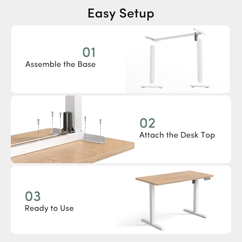 CubiCubi 48-Inch Maple Electric Standing Desk, One-Piece Adjustable Office Desk