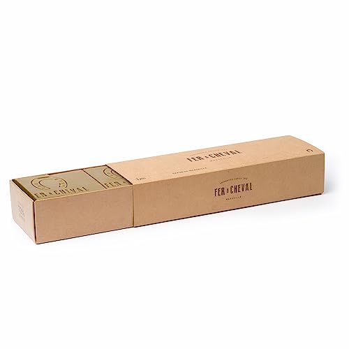 Fer ? Cheval Authentic Savon De Marseille Soap Bar, Olive Bar Slices 6 pieces 1 kg/35.5 oz, Natural Plant-Based, Hypoallergenic Cubes with French Olive Oil