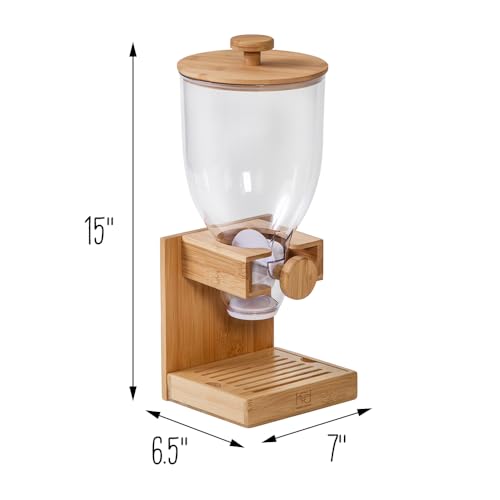 17.5 Oz Bamboo Cereal Dispenser Pack of 3 with Airtight Lids - Food Storage Organizer