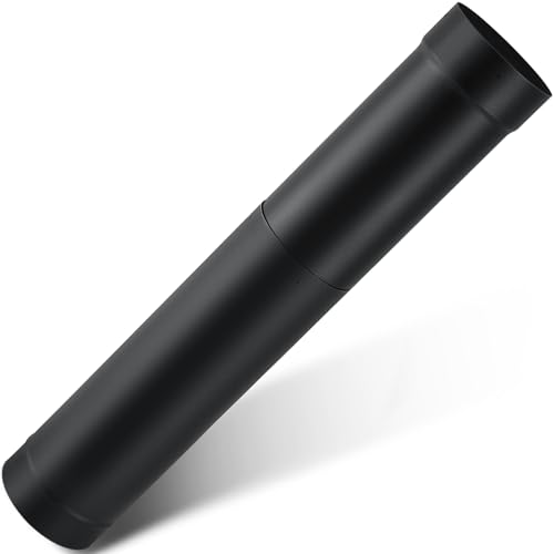 Telescoping 6-Inch Single Wall Stove Pipe - Black, 1 Piece, 18-30 Inch Length Variation