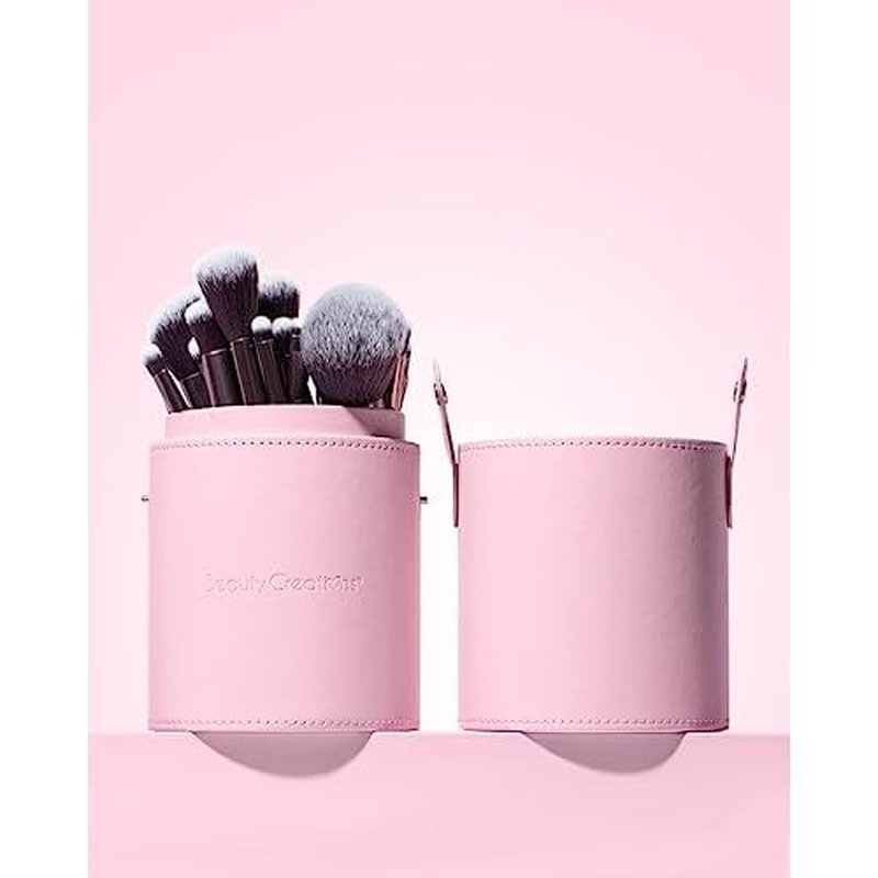 24 Piece Brush Set with Matching Travel Case Container (Pretty and Perfect)