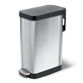 Glad Stainless Steel Slim Trash Can with Clorox Odor Protection, Soft Close Lid, 45 Liter