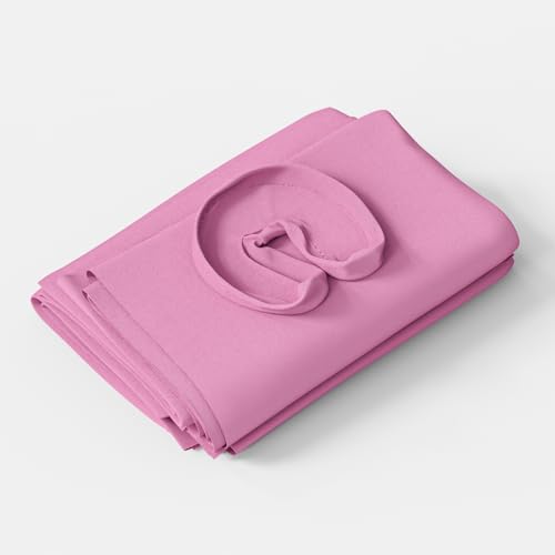 Massage Table Sheet Set - Pink, Microfiber, Fitted & Face Cover, 3-Piece