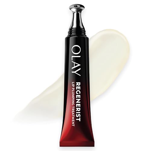 Olay Regenerist Lip Plumper Gloss, Plumping Lip Gloss for Women, Anti-Aging Skin Care, Treatment for Fuller Look & Smoothing Lines, Night Mask, Cooling Tip, Shea Butter & Coconut Oil, 0.5oz