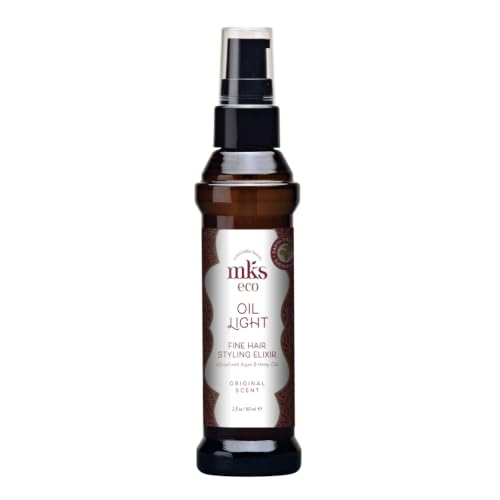 Earthly Body MKS Eco Oil Light 2 Fl Oz Hair Styling Elixir with Argan & Hemp Oil - Vegan & Cruelty-Free - Original Pack