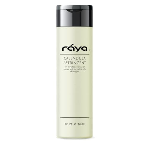 RAYA Calendula Astringent with AHA 8 oz (G-206) | Glycolic Facial Toner for Combo and Partially Oily Skin Prone to Break-Outs | Helps Normalize pH and Fight Bacteria | Made with Alpha Hydroxy Acids
