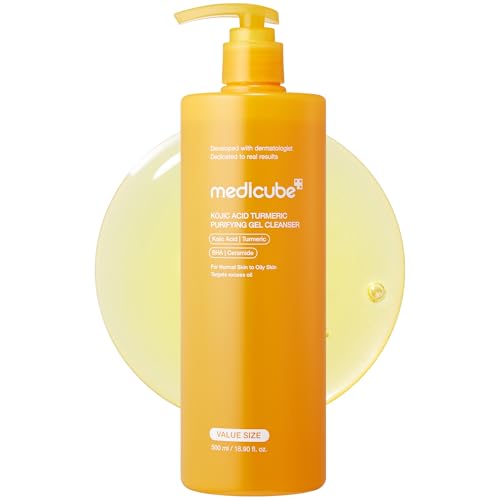 Medicube Kojic Acid Turmeric Jelly to Foam Cleanser 16.9 Fl Oz - Brightening Face & Body