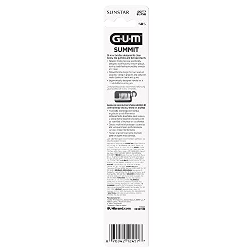 GUM Summit+ Soft Toothbrush Pack of 12 - Compact Head, Gentle Bristles