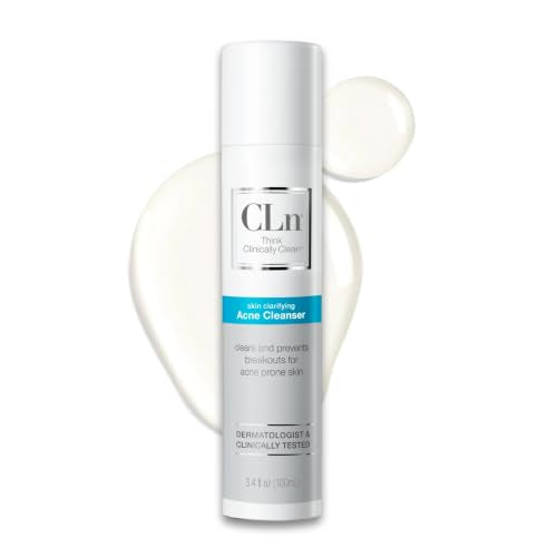 CLn 3.4 oz Acne Facial Cleanser with Salicylic Acid for Blackheads & Breakouts - Oil-Free & Fragrance-Free