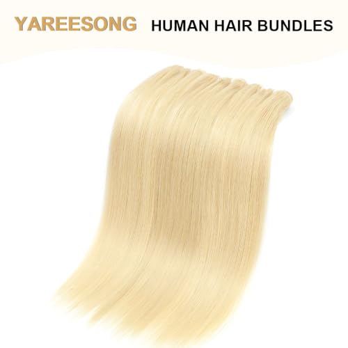 Blonde 14 Inch YAREESONG 613 Human Hair Bundles - Straight 12A Remy Hair