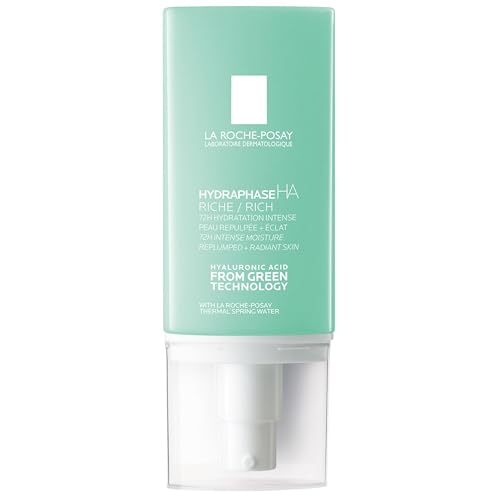 La Roche-Posay Hydraphase HA Rich, Hyaluronic Acid Face Moisturizer for Dry Skin with 72HR Hydration, Oil Free & Non-Comedogenic, 50 ML , 1.69 fl. oz.